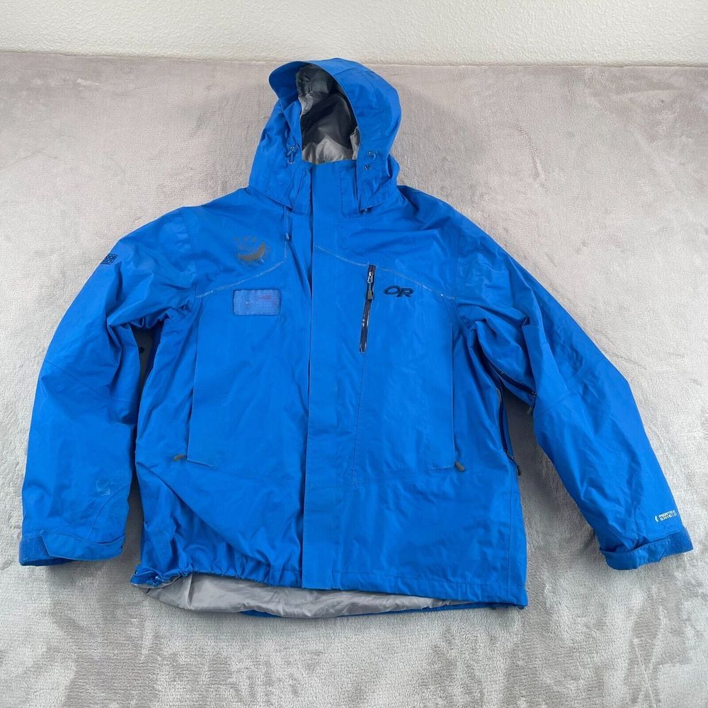 Outdoor‎ Research PertexShield Jacket Men Large Blue Ski Snowboard Waterproof
